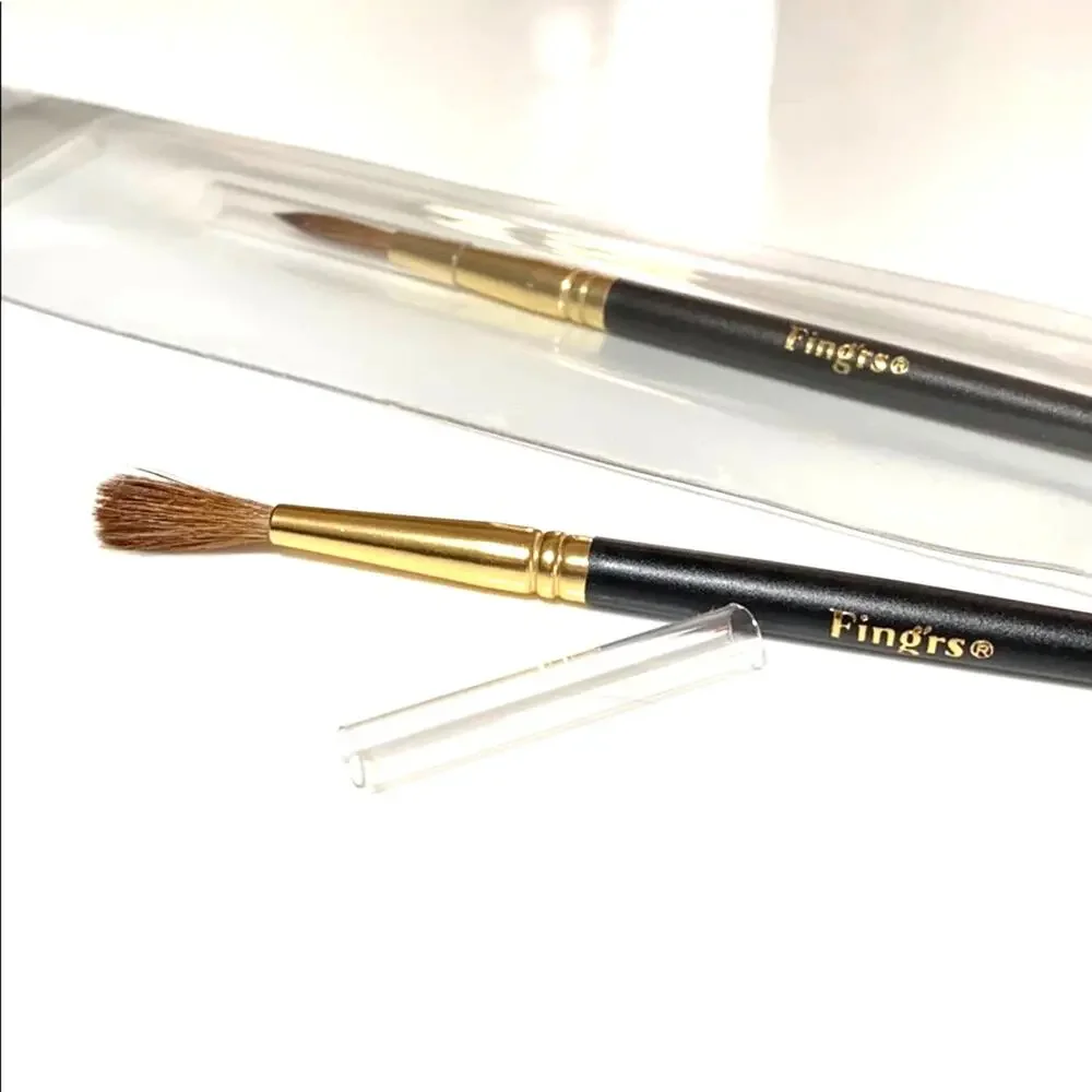 Fingrs Acrylic Nail Eye MAKEUP BRUSH Cuticle Push Brow Brush Applicator